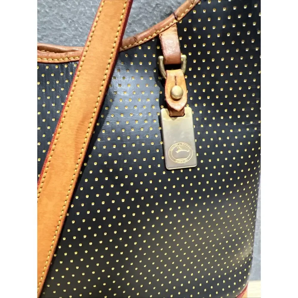 Vintage Dooney & Bourke Cabrio Black Perforated Leather Hobo Bag Read